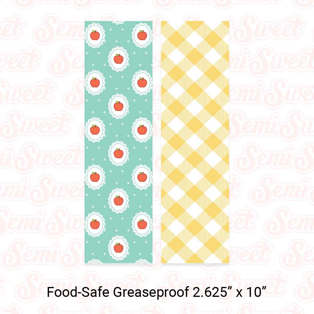 apple gingham cookie card backers
