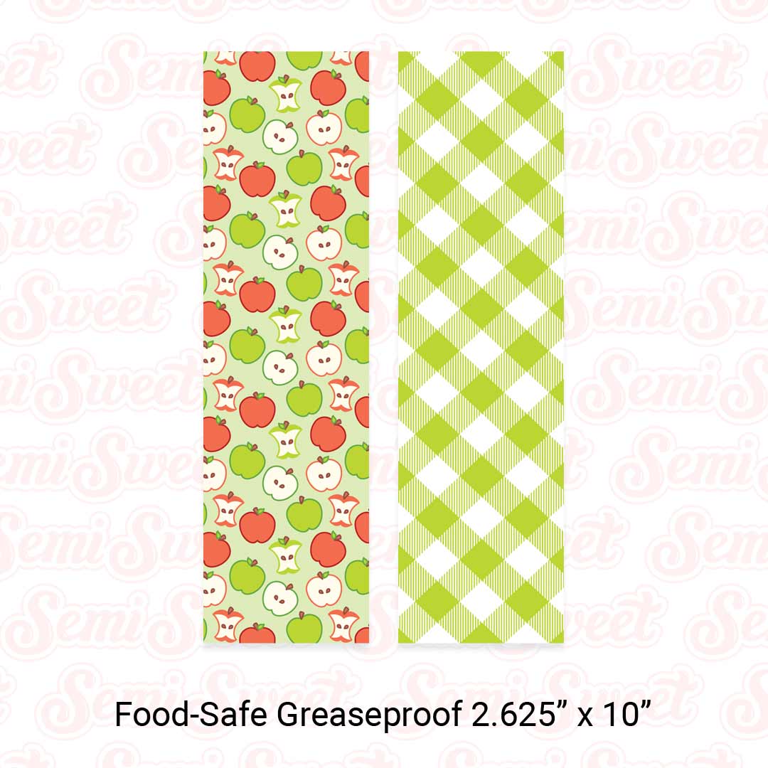 apple gingham cookie card backers