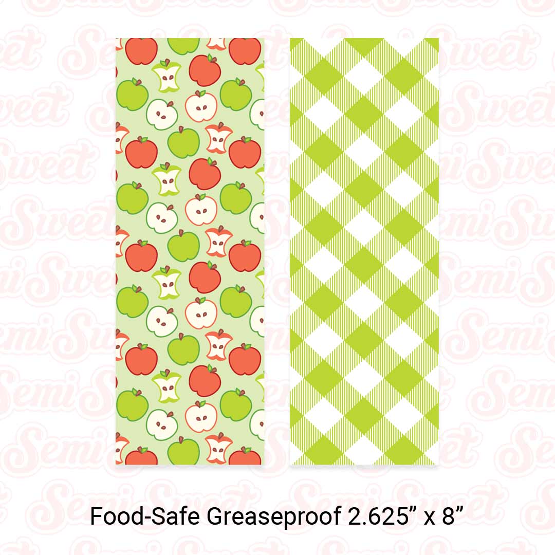 apple gingham cookie card backers