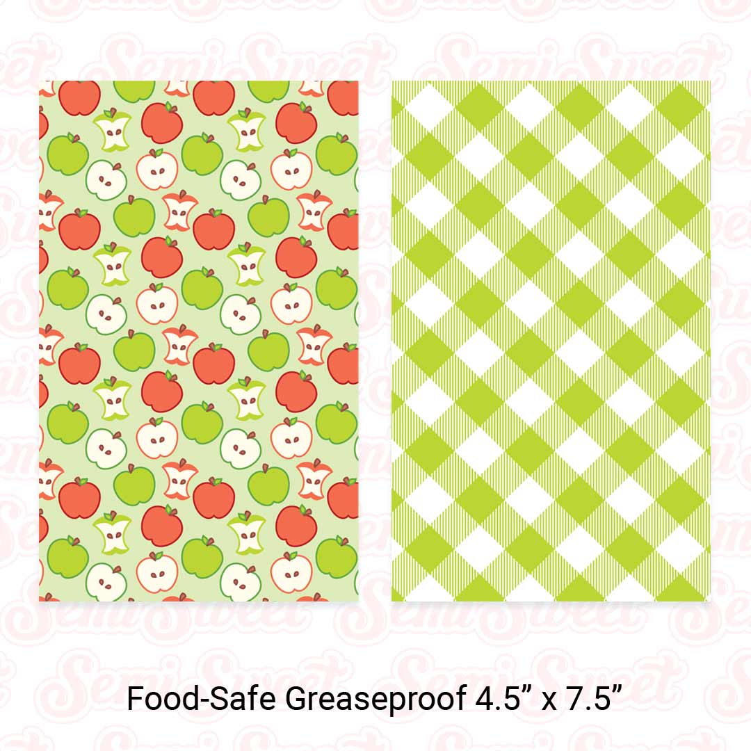 apple gingham cookie card backers