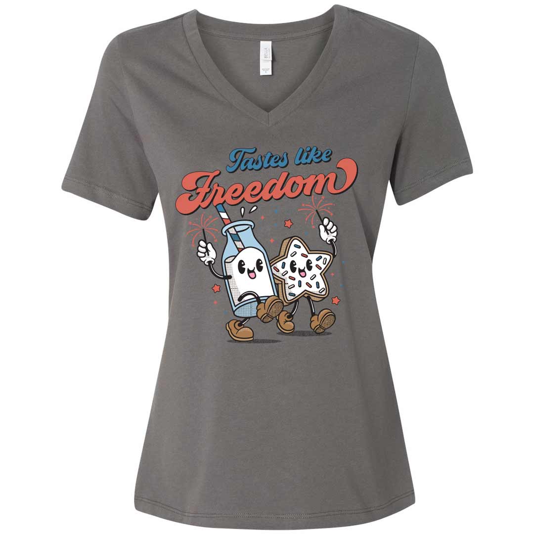 Tastes like Freedom Ladies V-Neck T-Shirt