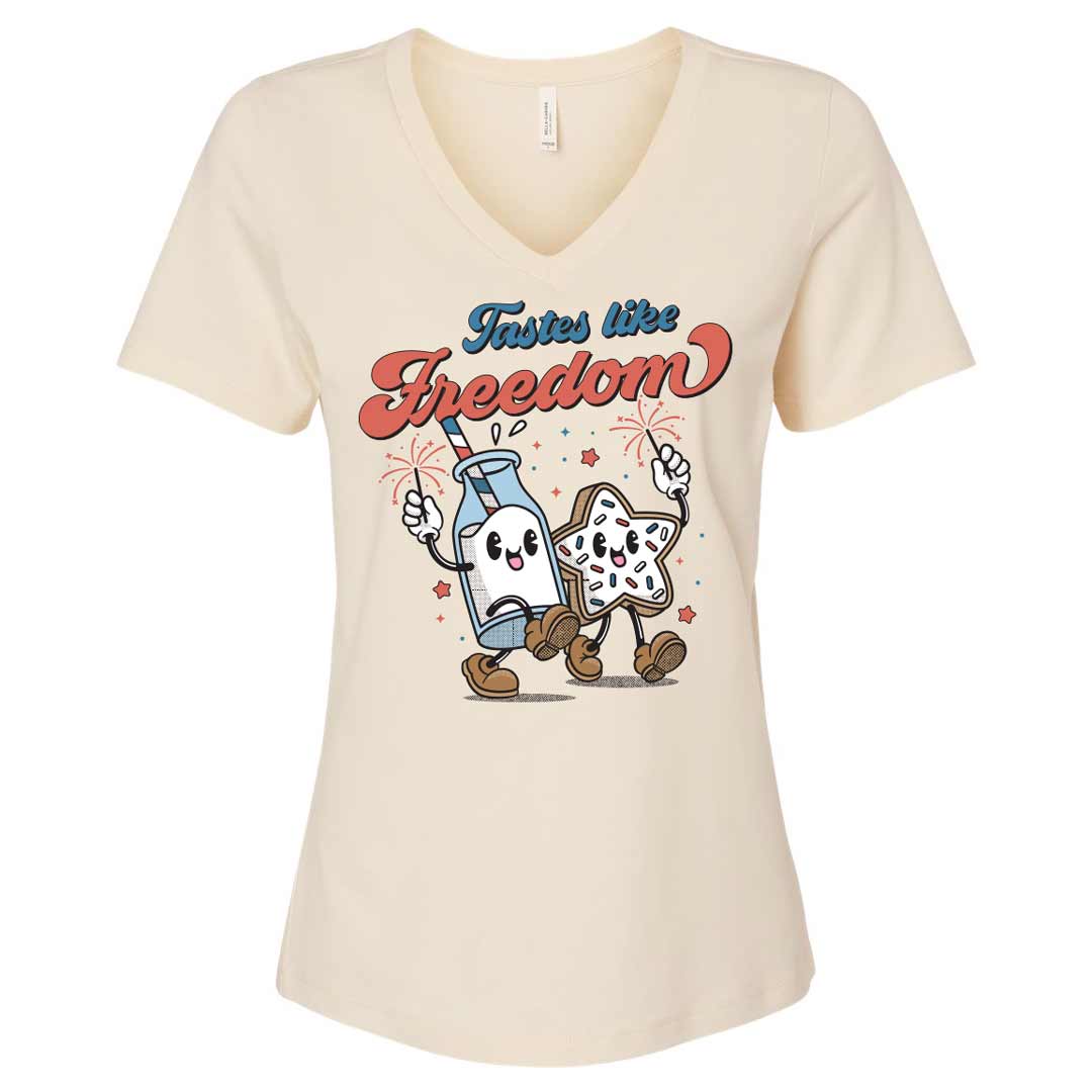 Tastes like Freedom Ladies V-Neck T-Shirt