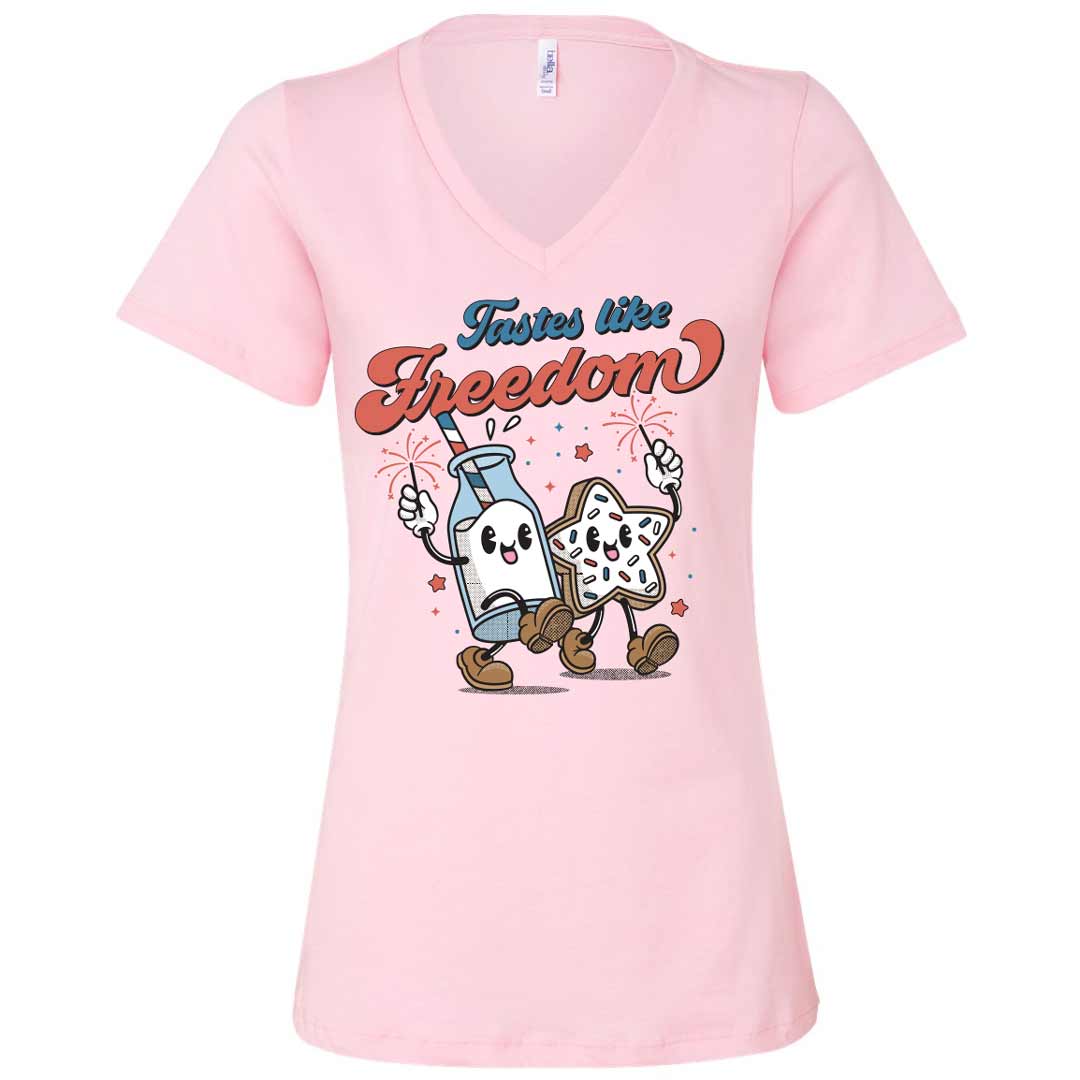 Tastes like Freedom Ladies V-Neck T-Shirt