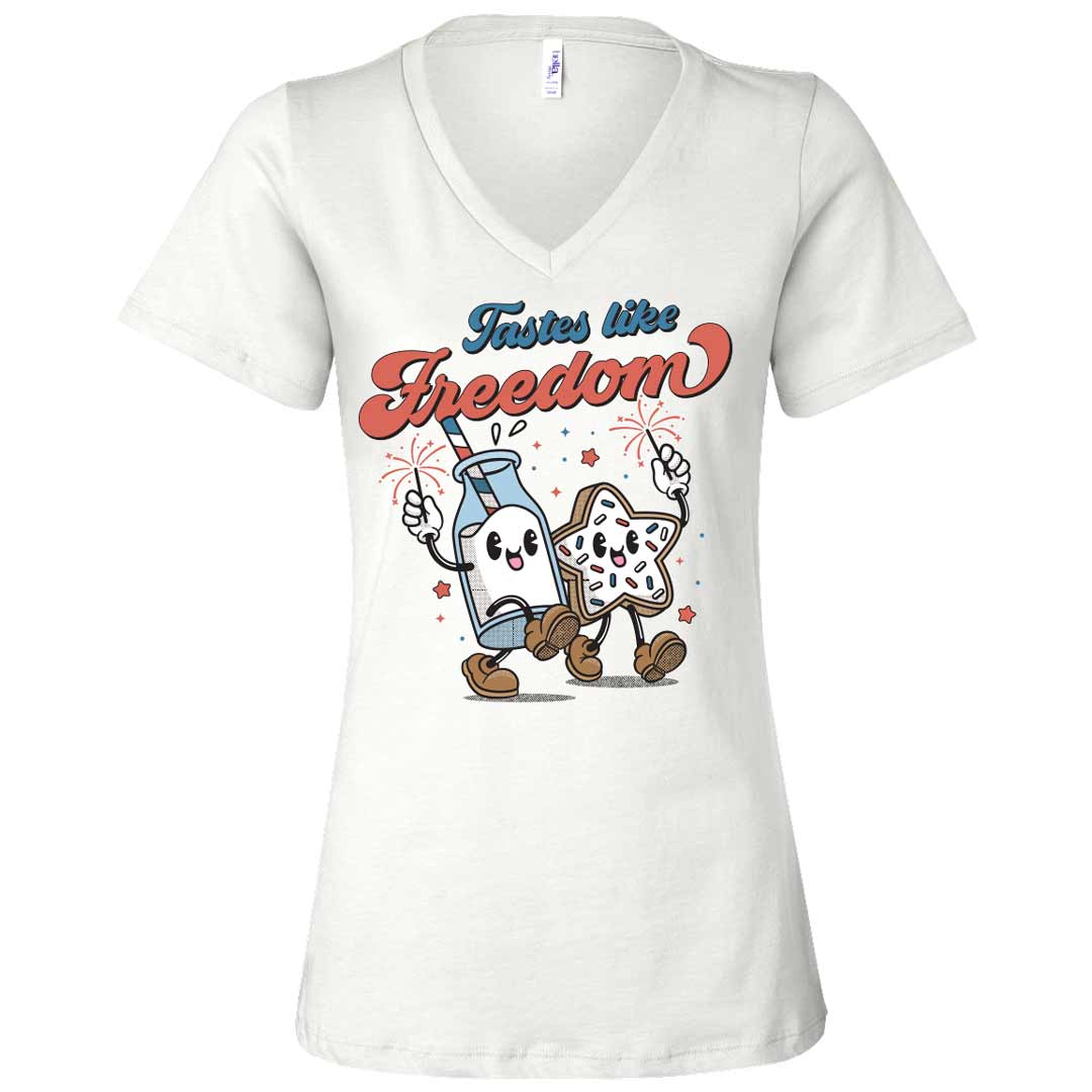 Tastes like Freedom Ladies V-Neck T-Shirt