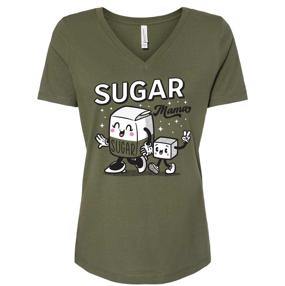 Sugar Mama Ladies V-Neck T-Shirt
