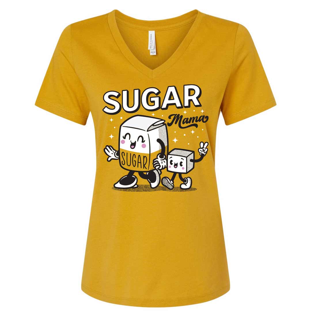 Sugar Mama Ladies V-Neck T-Shirt
