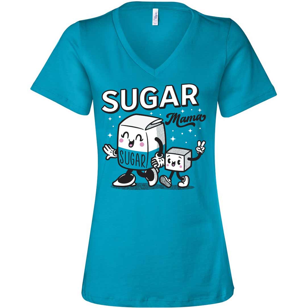 Sugar Mama Ladies V-Neck T-Shirt