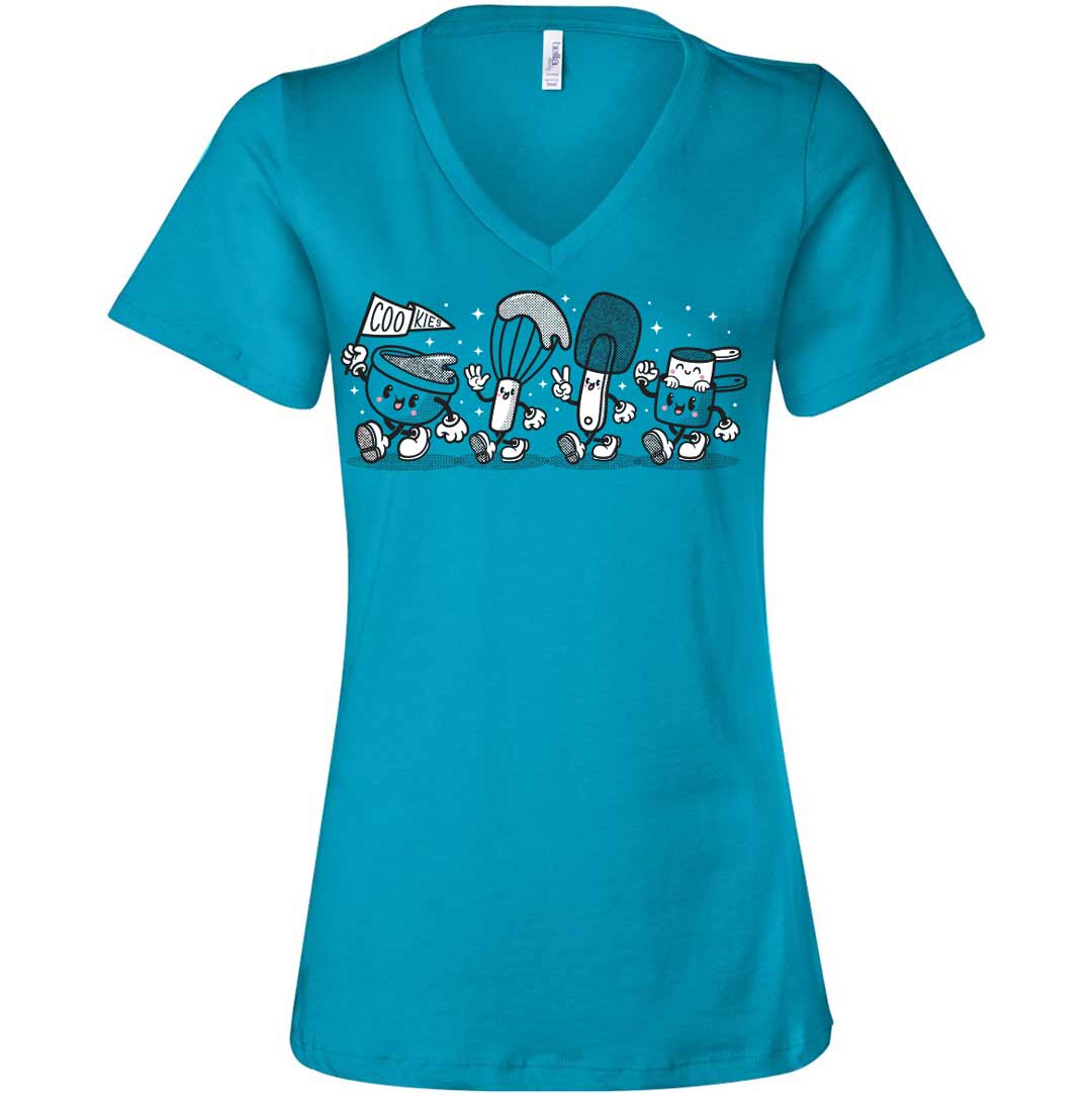 Baking Tools Parade Ladies V-Neck T-Shirt