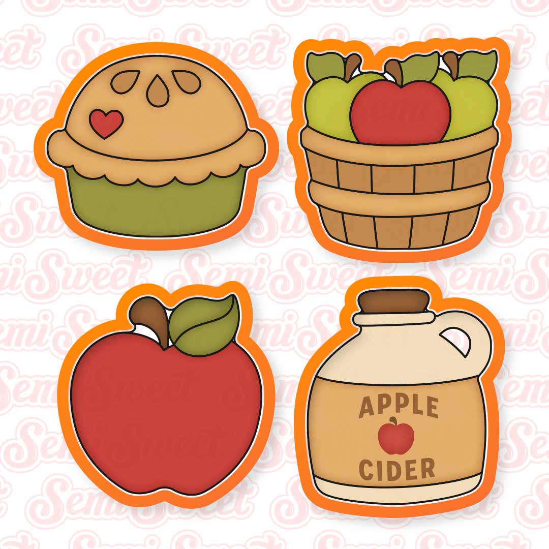 apple farm cookie cutter set. Apple picking or rustic style for the fall season.