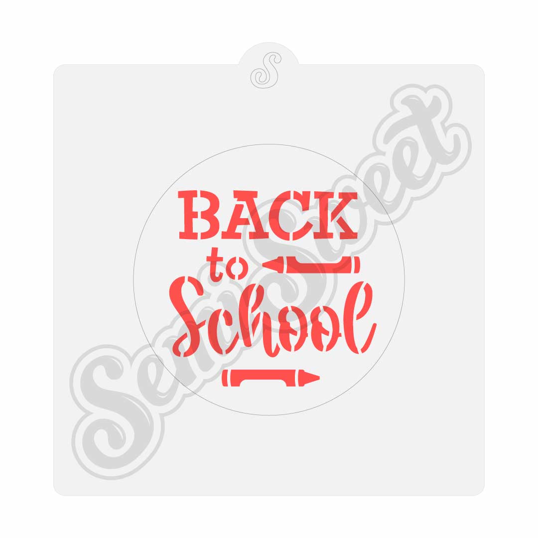 Back to School Circle Stencil