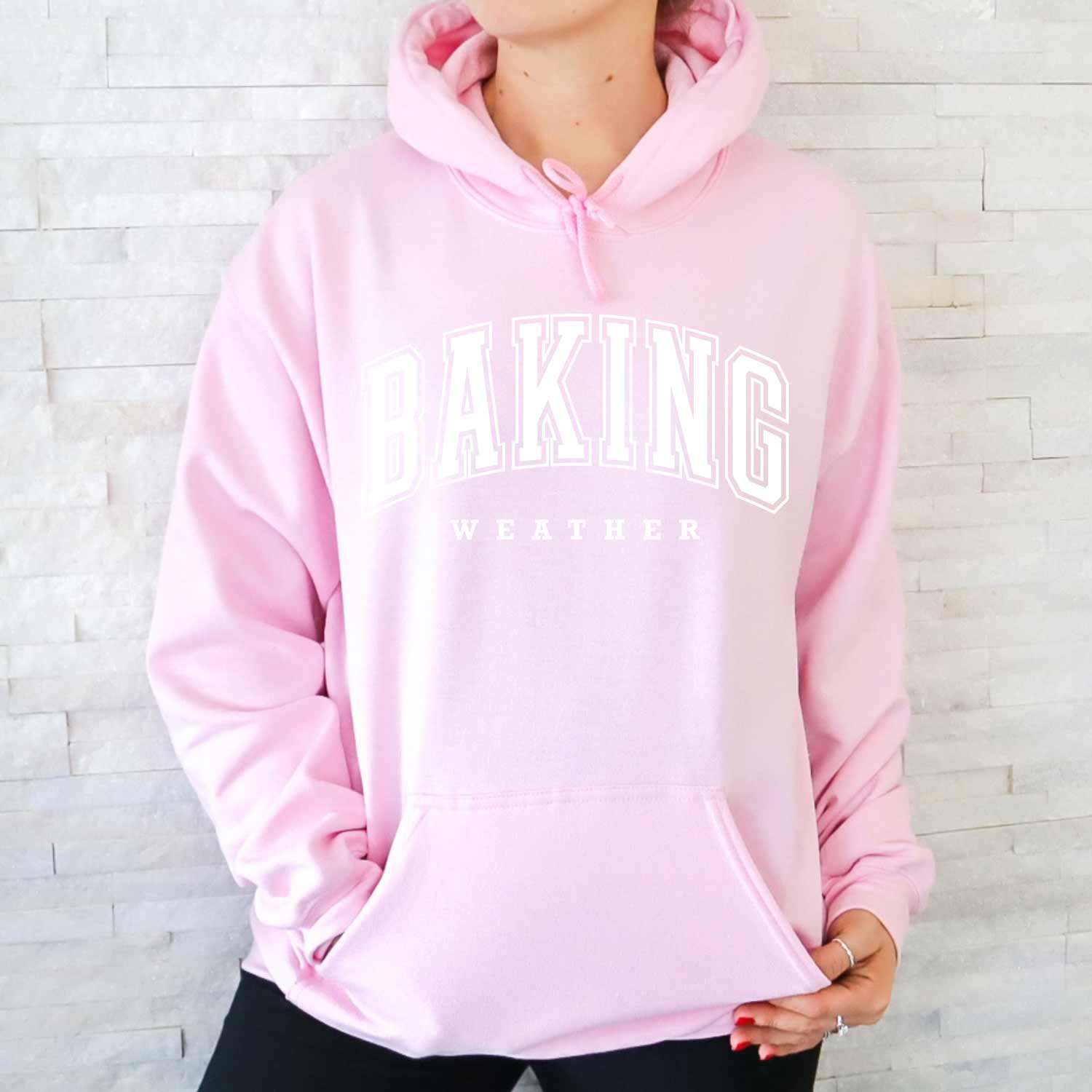 Baking Weather White Ink Unisex Hoodie