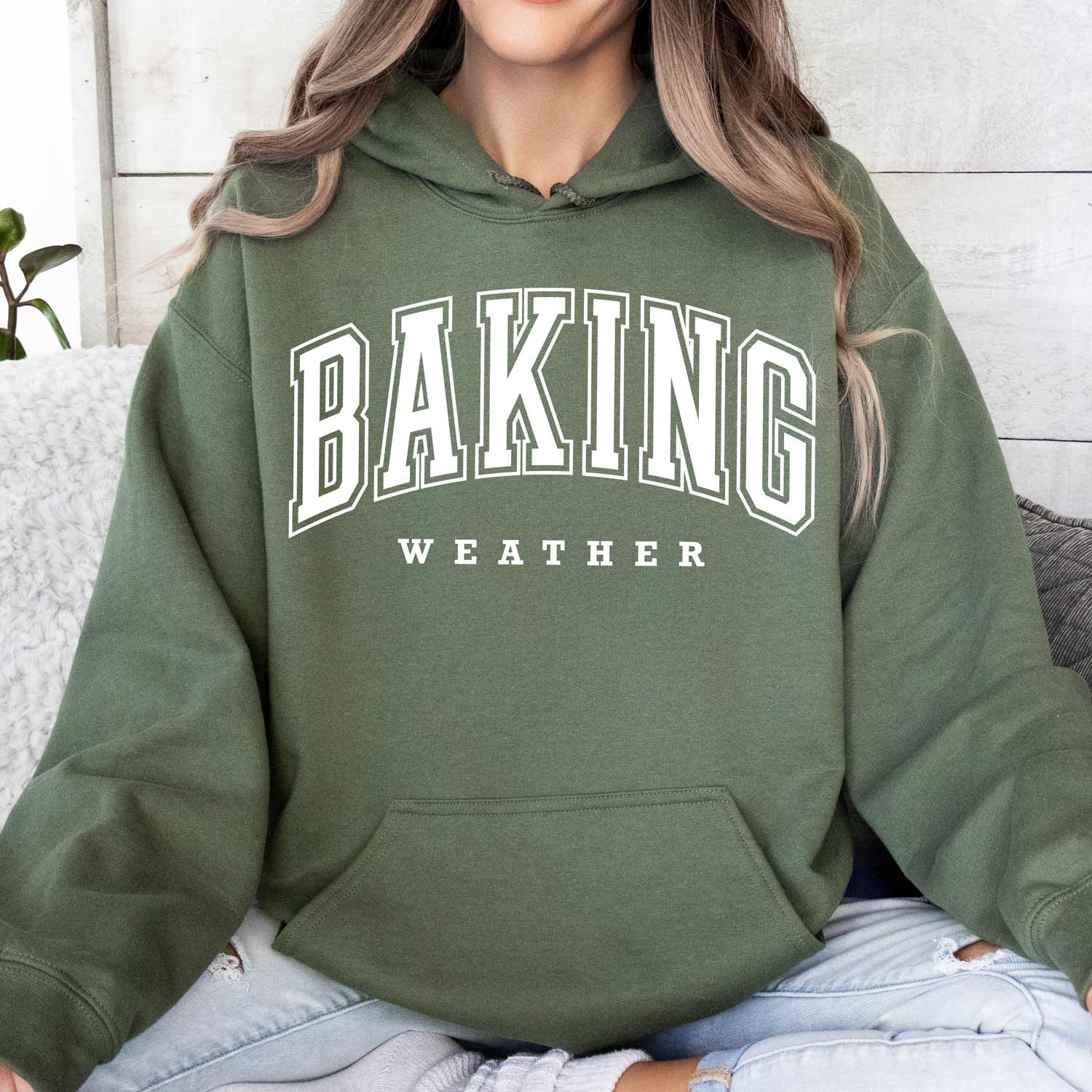 Baking Weather White Ink Unisex Hoodie