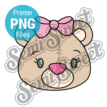 Girl Teddy Bear Head - PNG Images | Semi Sweet Designs