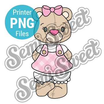 Stackable Girl Teddy Bear Set - PNG Images | Semi Sweet Designs