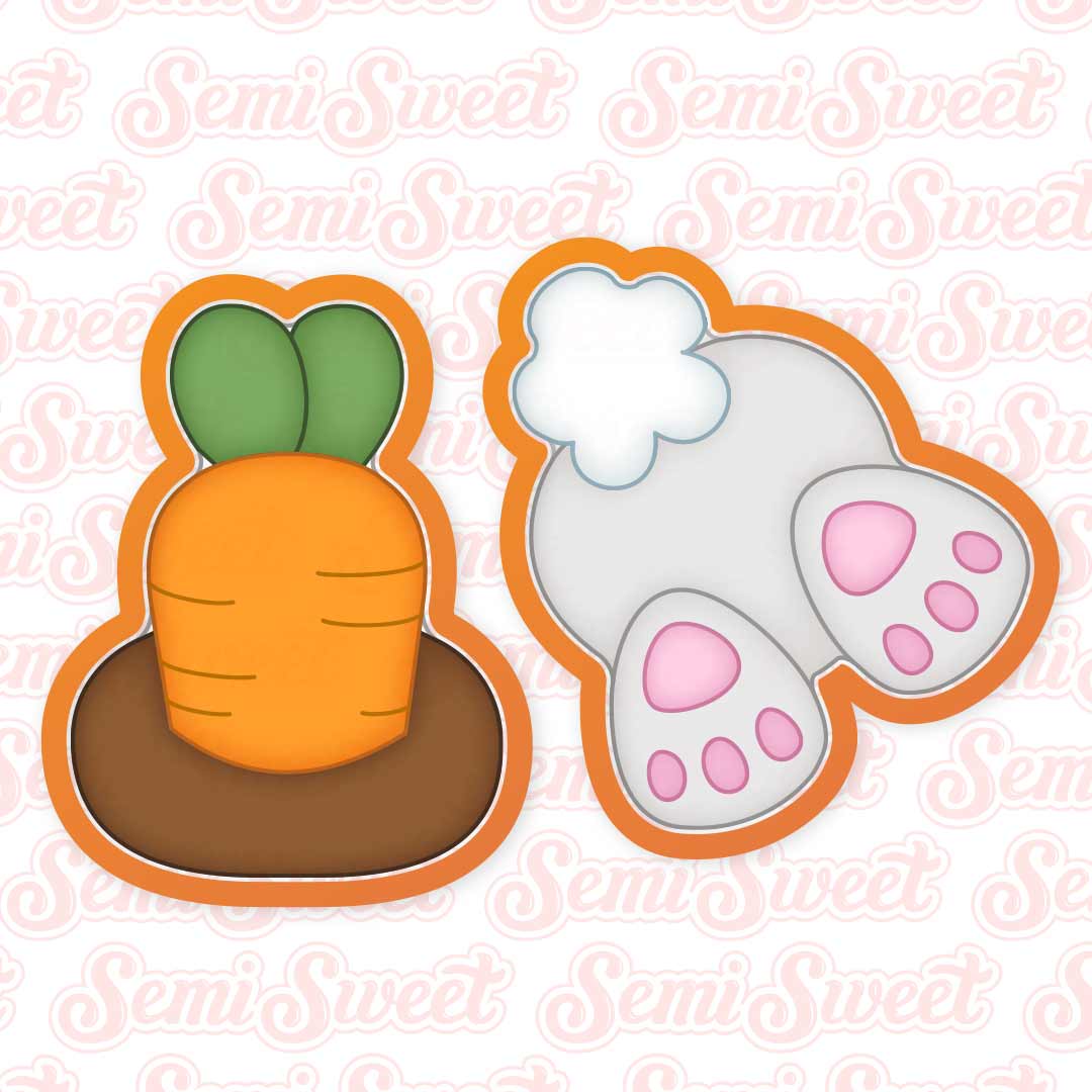 Bunny Butt Carrot in Dirt Cookie Cutter Platter Set
