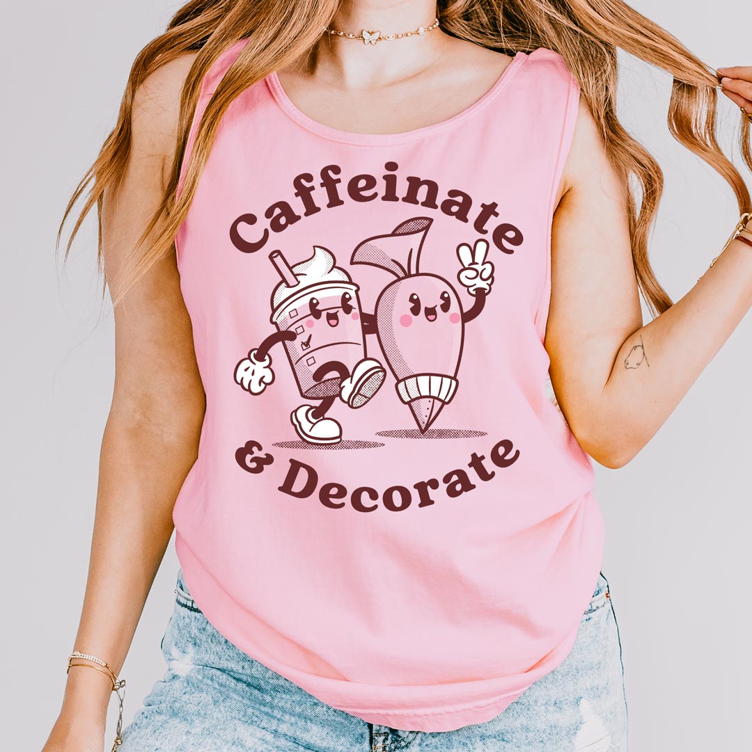 Caffeinate & Decorate Unisex Tank Top