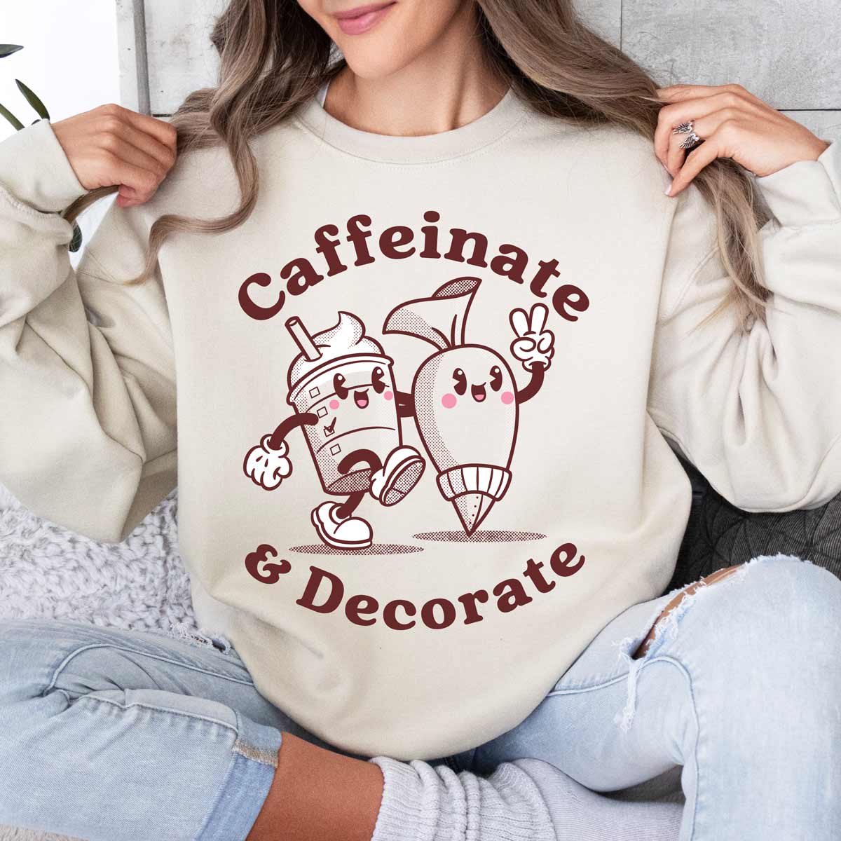 Caffeinate & Decorate Unisex Sweatshirt