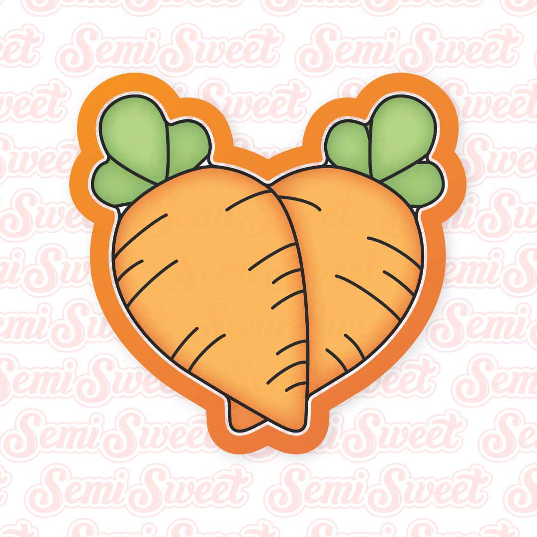 Carrot Heart Cookie Cutter | Semi Sweet Designs