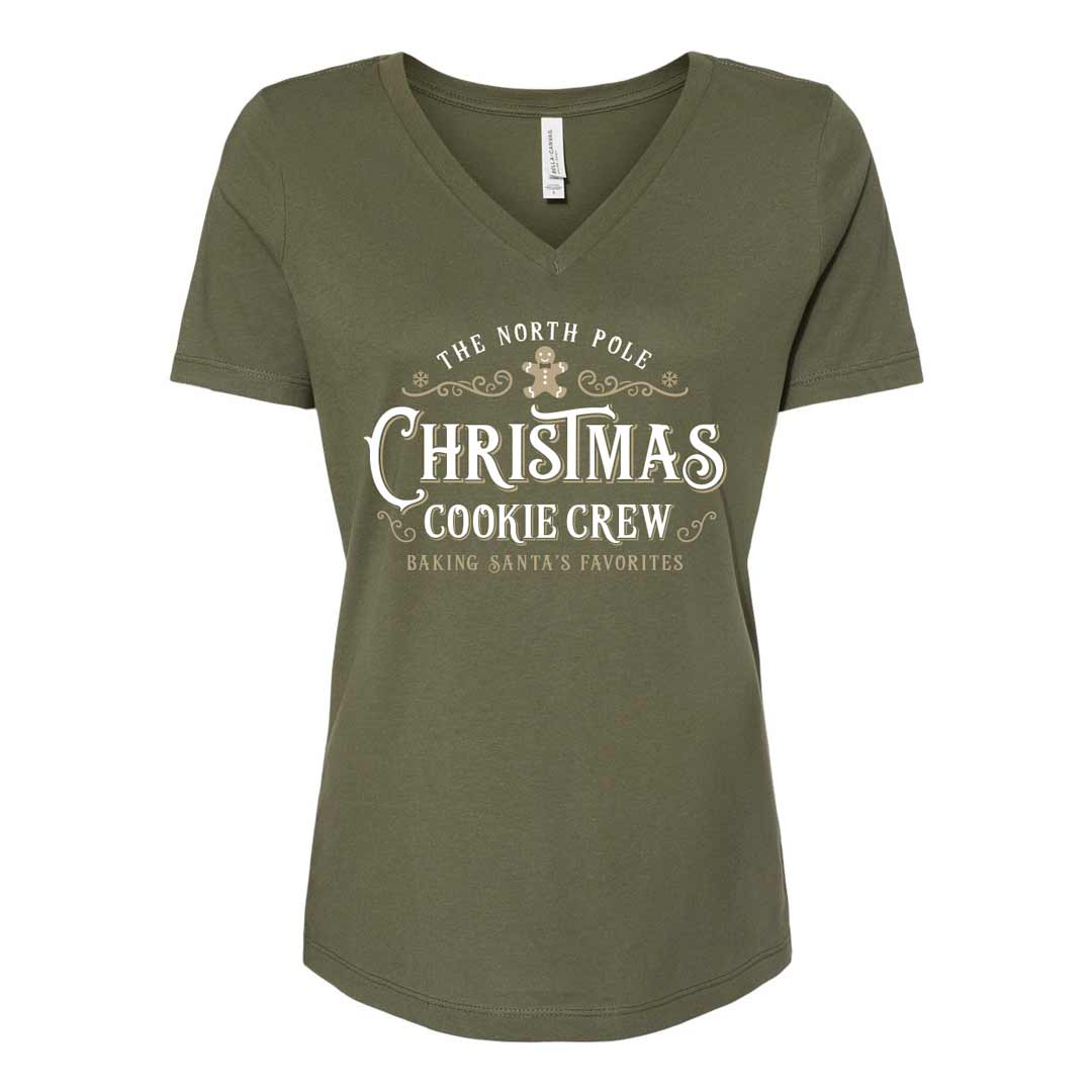 Christmas Cookie Crew Ladies V-Neck T-Shirt