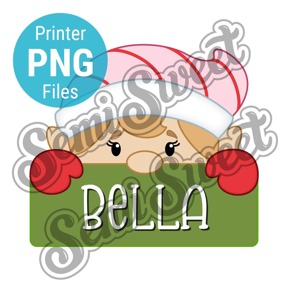 Elf Girl Name Plate PNG Image made by Semi Sweet Designs