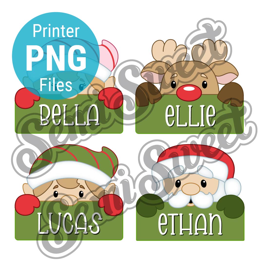 Christmas Name Plate Set - PNG Images