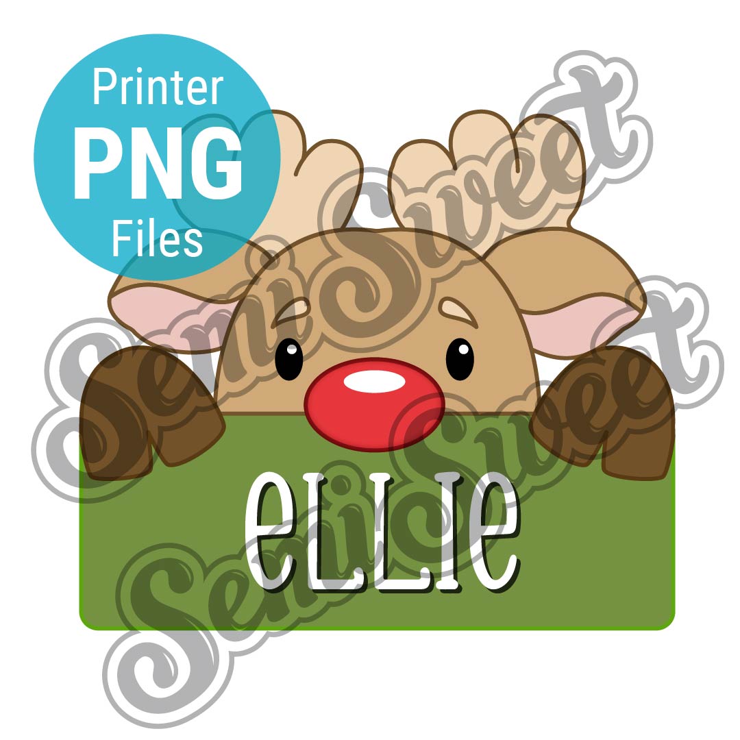 Reindeer Name Plate PNG Image made by Semi Sweet Designs