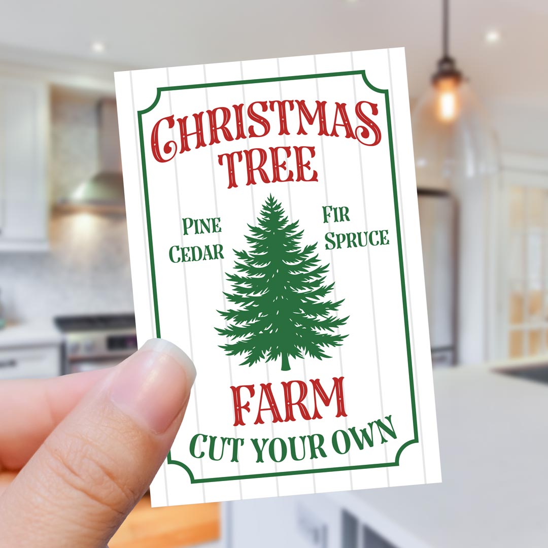 Christmas Tree Farm Sign 2" x 3" Tag - Pack of 25