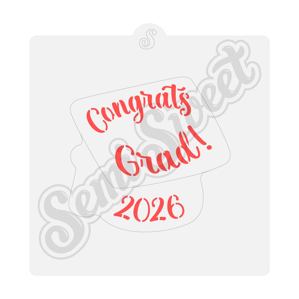 Graduation-themed stencils with 'Congrats Grad! 2026' made by Semi Sweet Designs