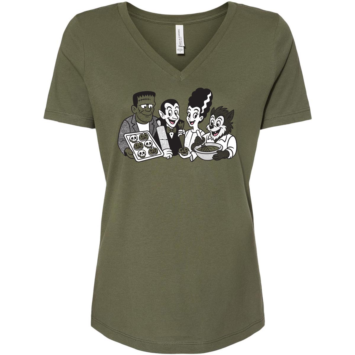 Cookie Monsters Ladies V-Neck T-Shirt