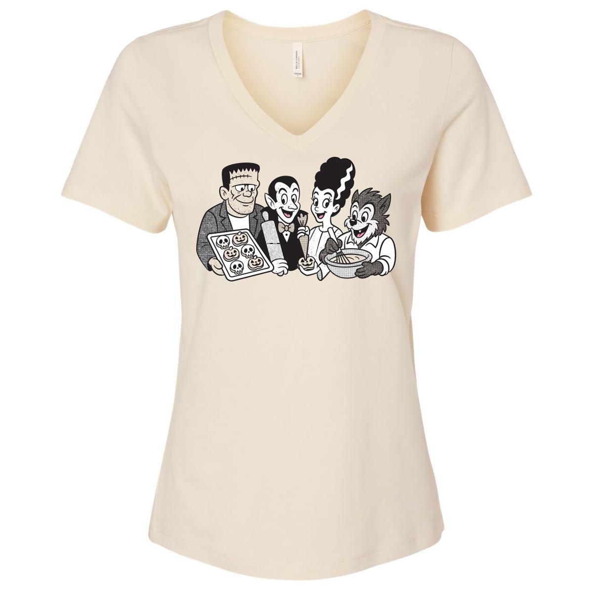 Cookie Monsters Ladies V-Neck T-Shirt