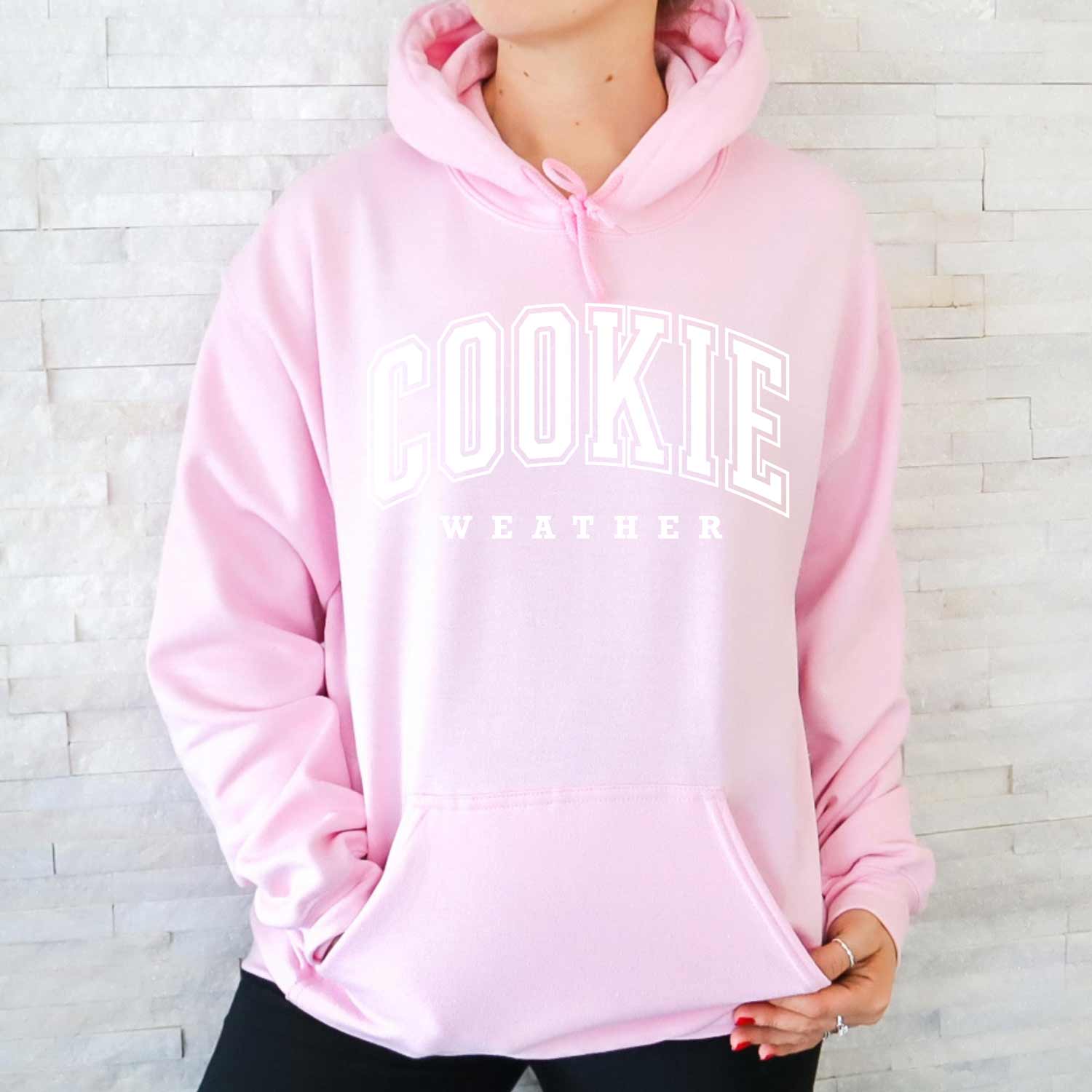 Cookie Weather White Ink Unisex Hoodie