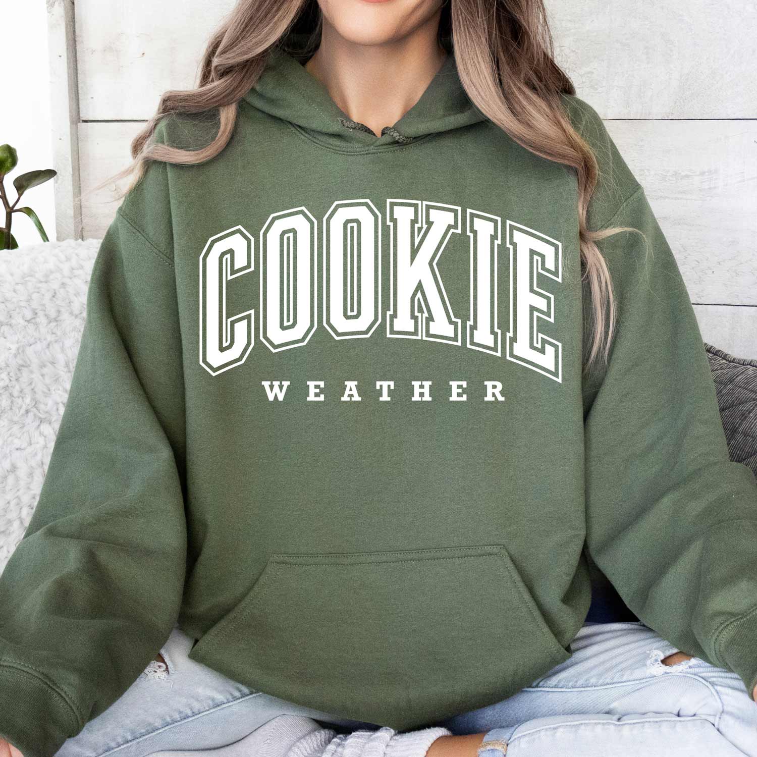 Cookie Weather White Ink Unisex Hoodie