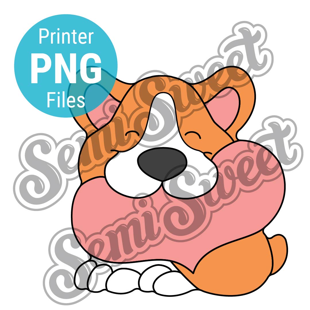 Corgi with Heart - PNG Images