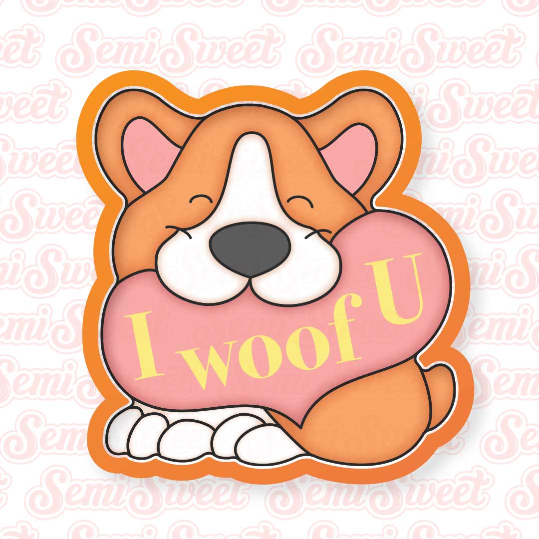 Corgi with Heart Cookie Cutter | Semi Sweet Designs