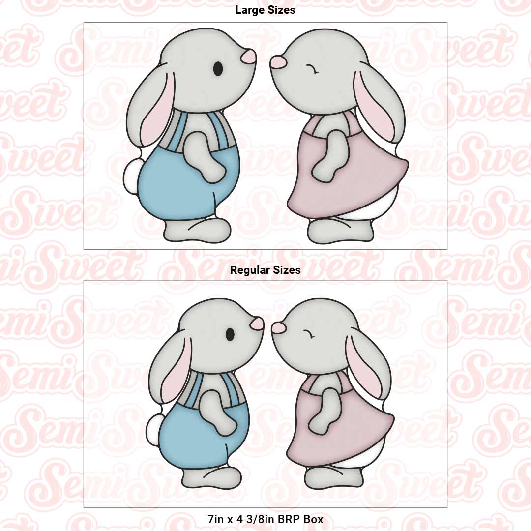 Cottage Easter Bunny Couple Cookie Cutter Set