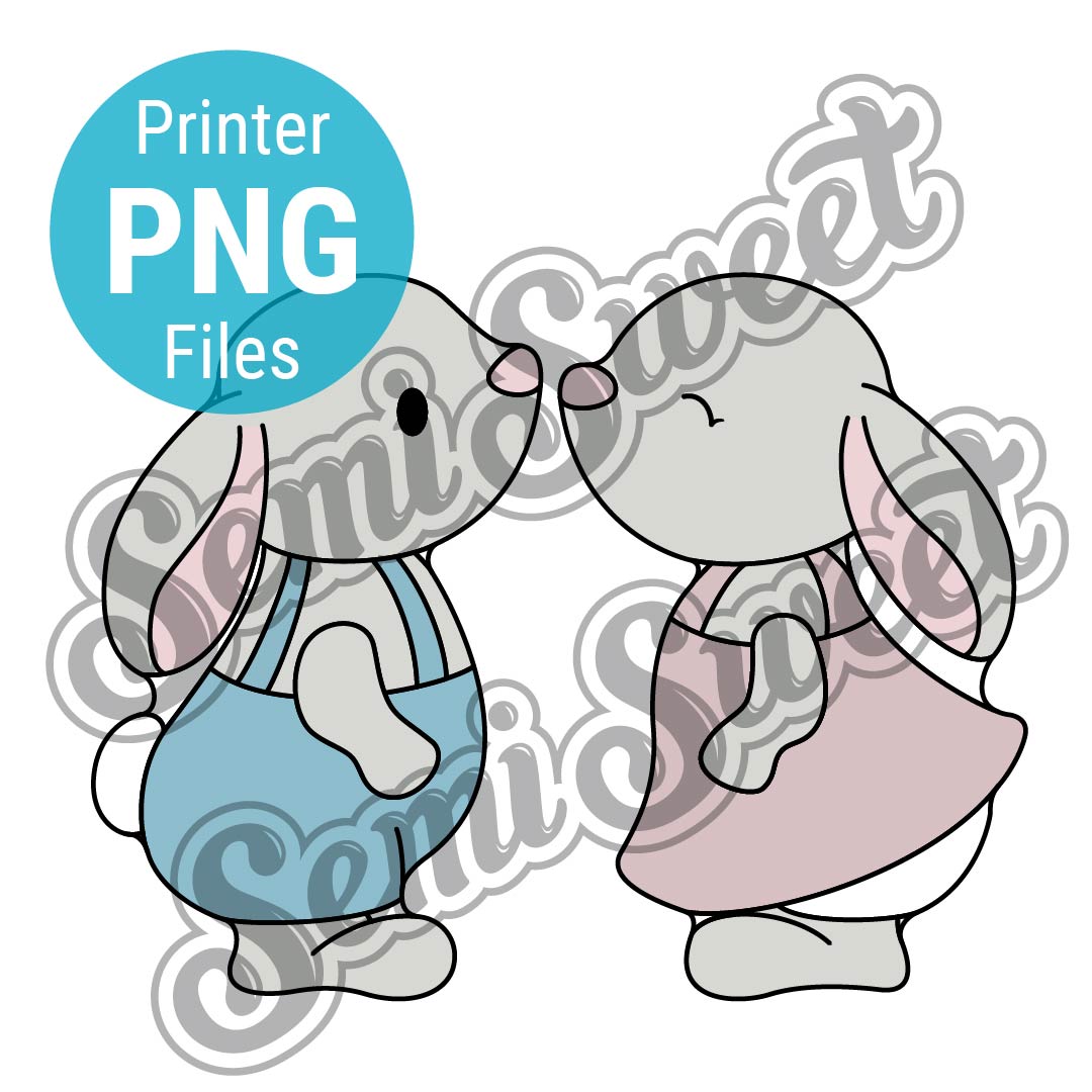 Cottage Bunny Couple Set - PNG Images | Semi Sweet Designs