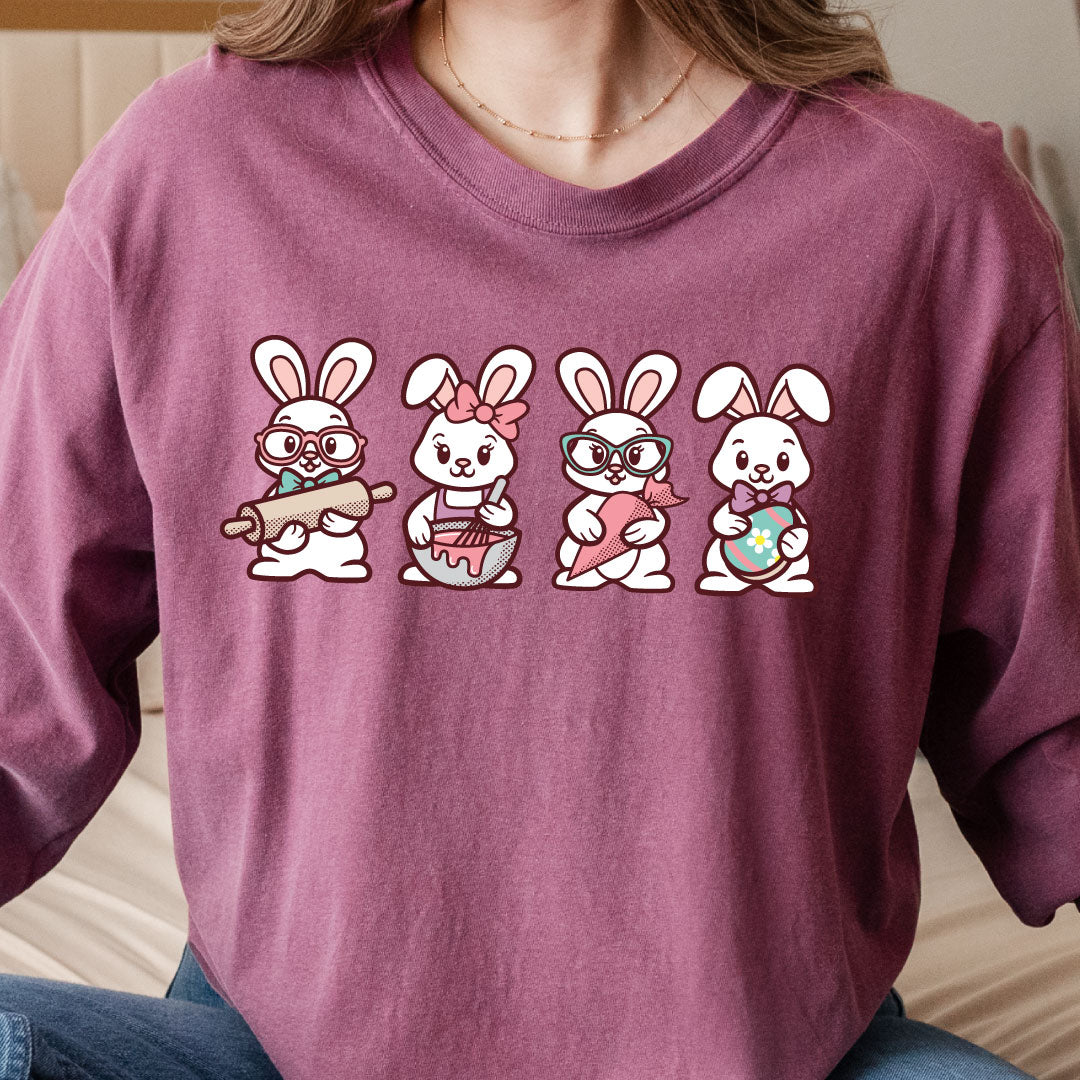 Cookie Decorating Easter Bunnies Unisex Long Sleeve T-Shirt