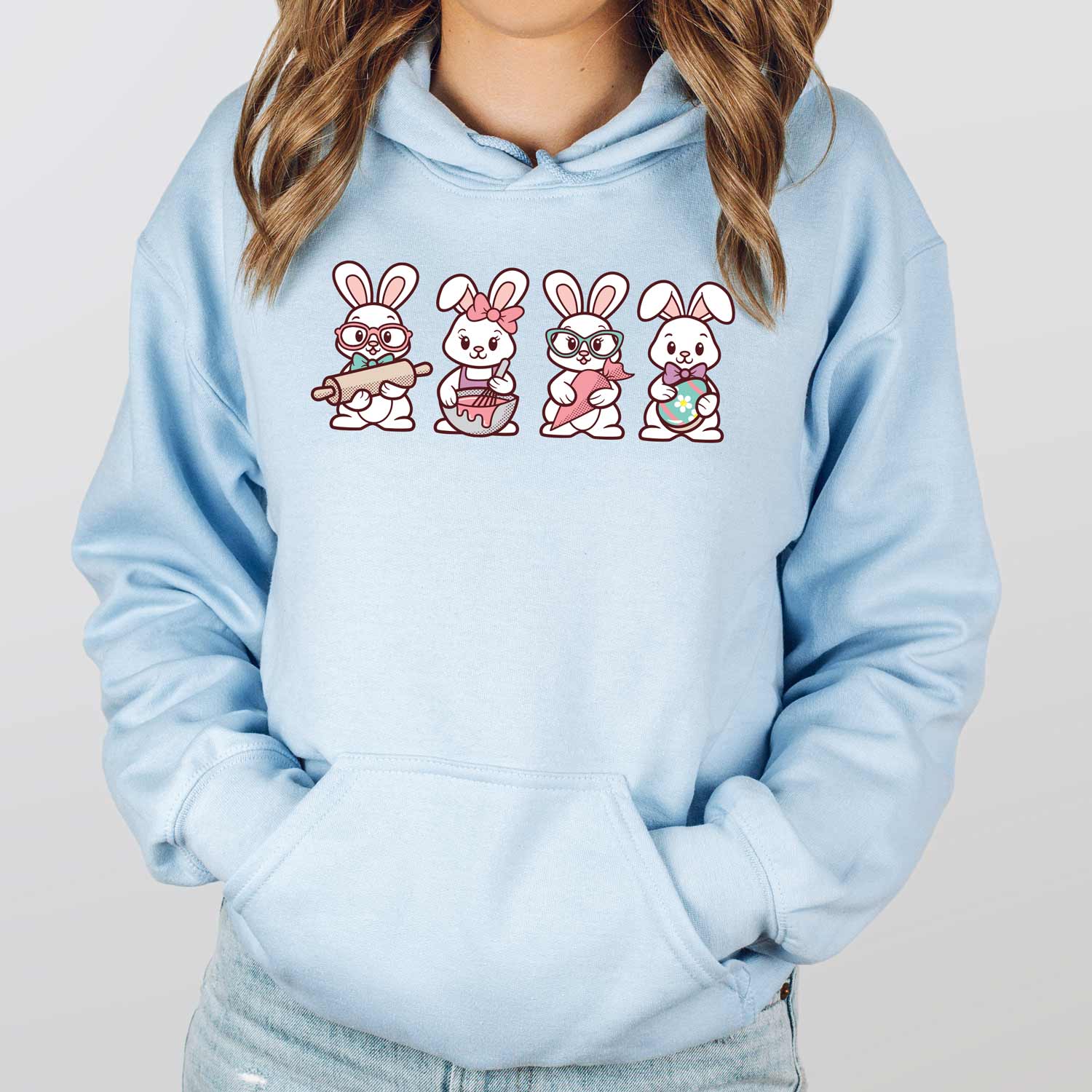 Cookie Decorating Easter Bunnies Unisex Hoodie