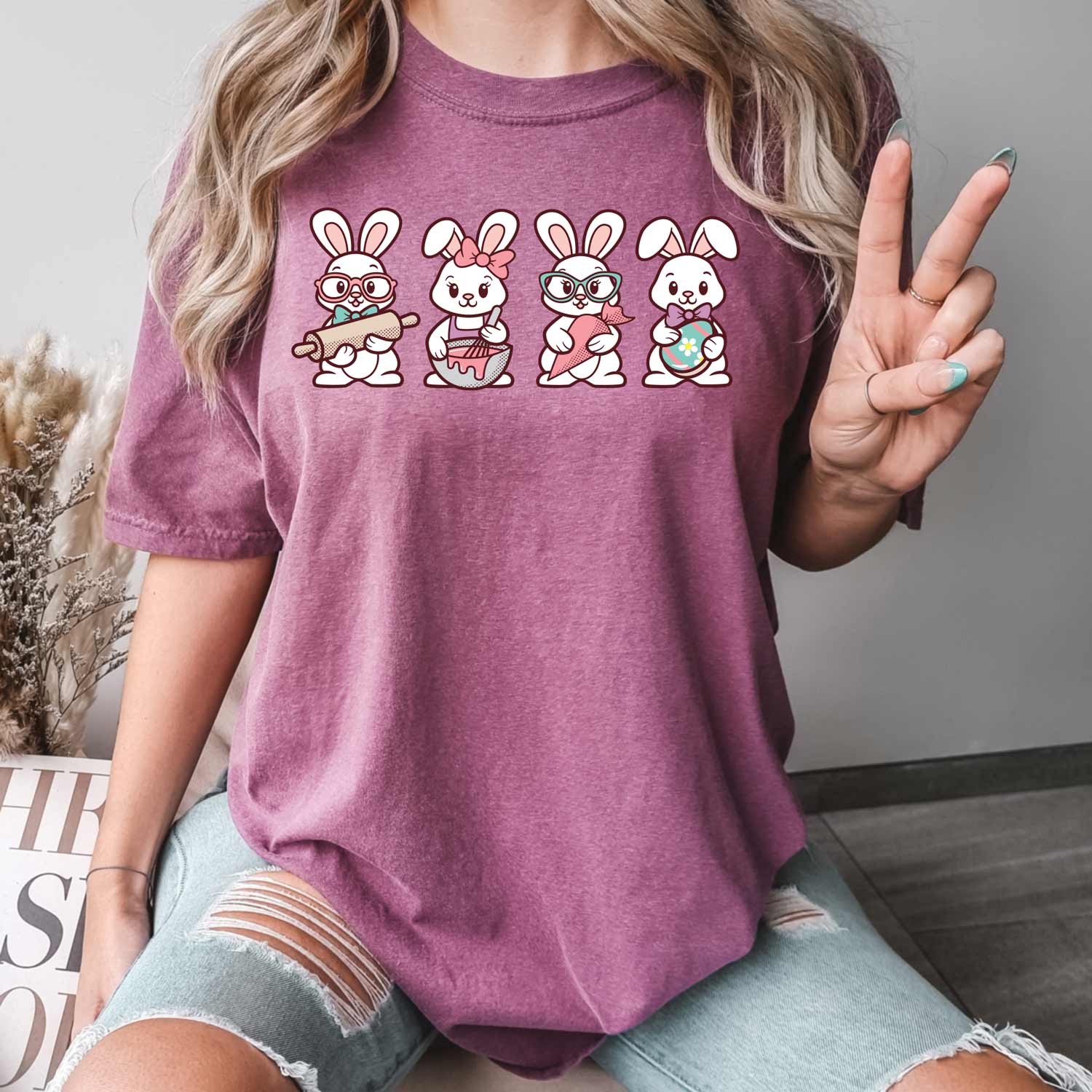 Cookie Decorating Easter Bunnies Unisex T-Shirt