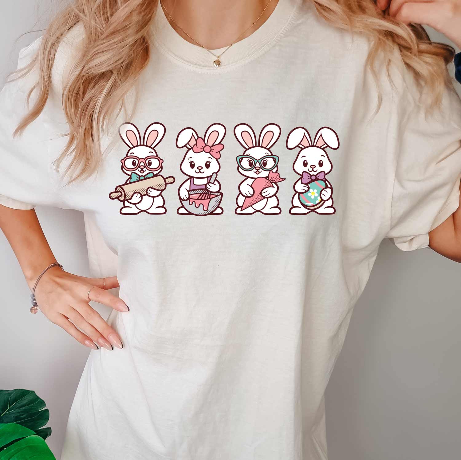 Cookie Decorating Easter Bunnies Unisex T-Shirt