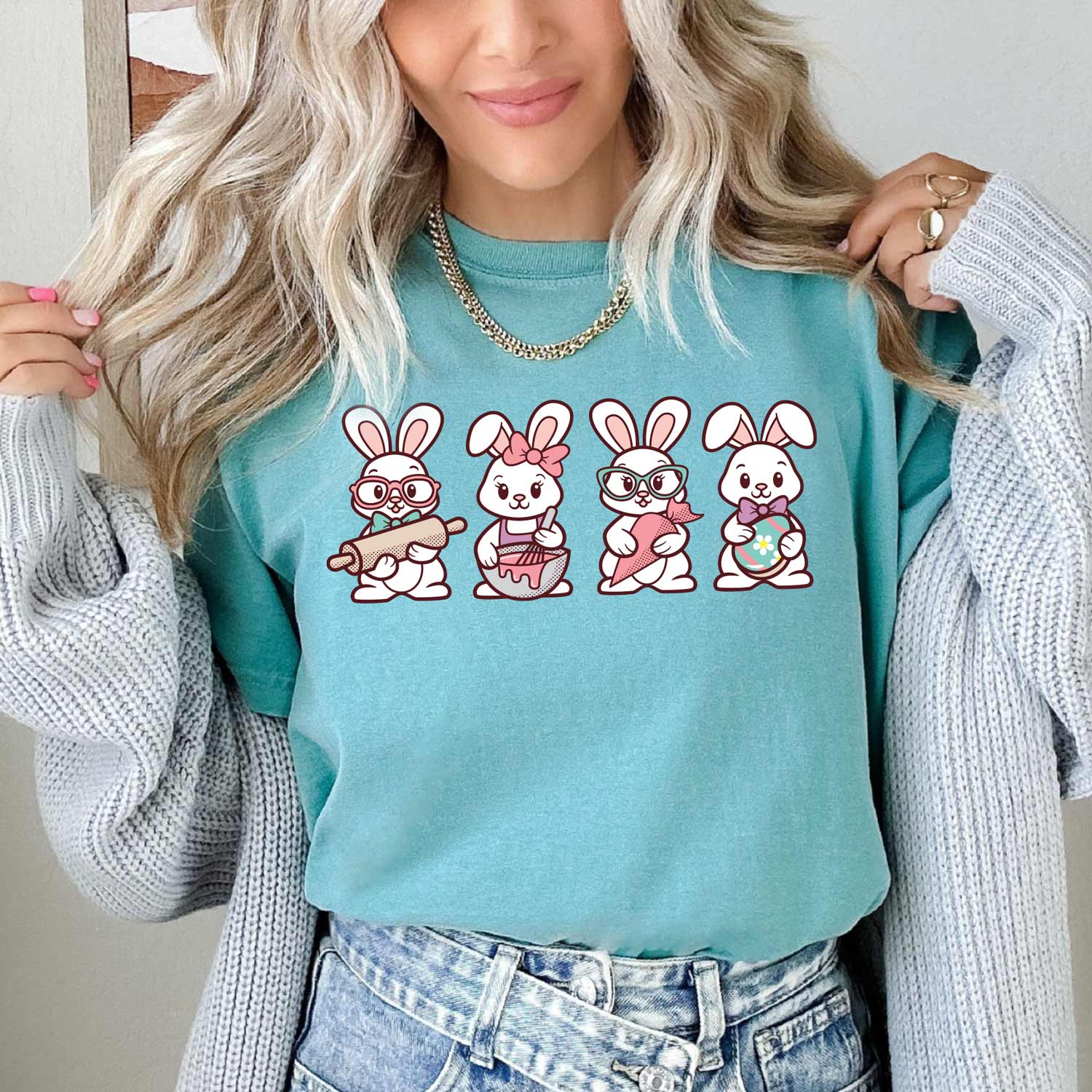 Cookie Decorating Easter Bunnies Unisex T-Shirt