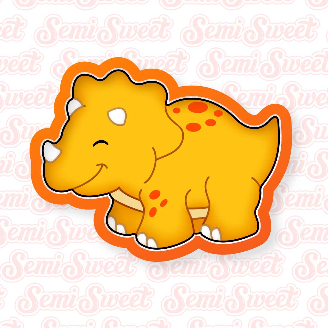 Triceratops Dinosaur Cookie Cutter | Semi Sweet Designs