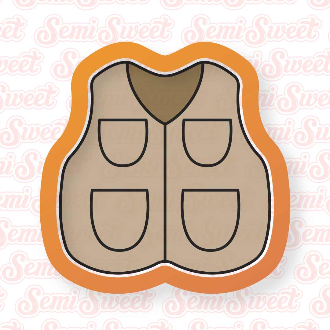 fishing vest cookie cutter