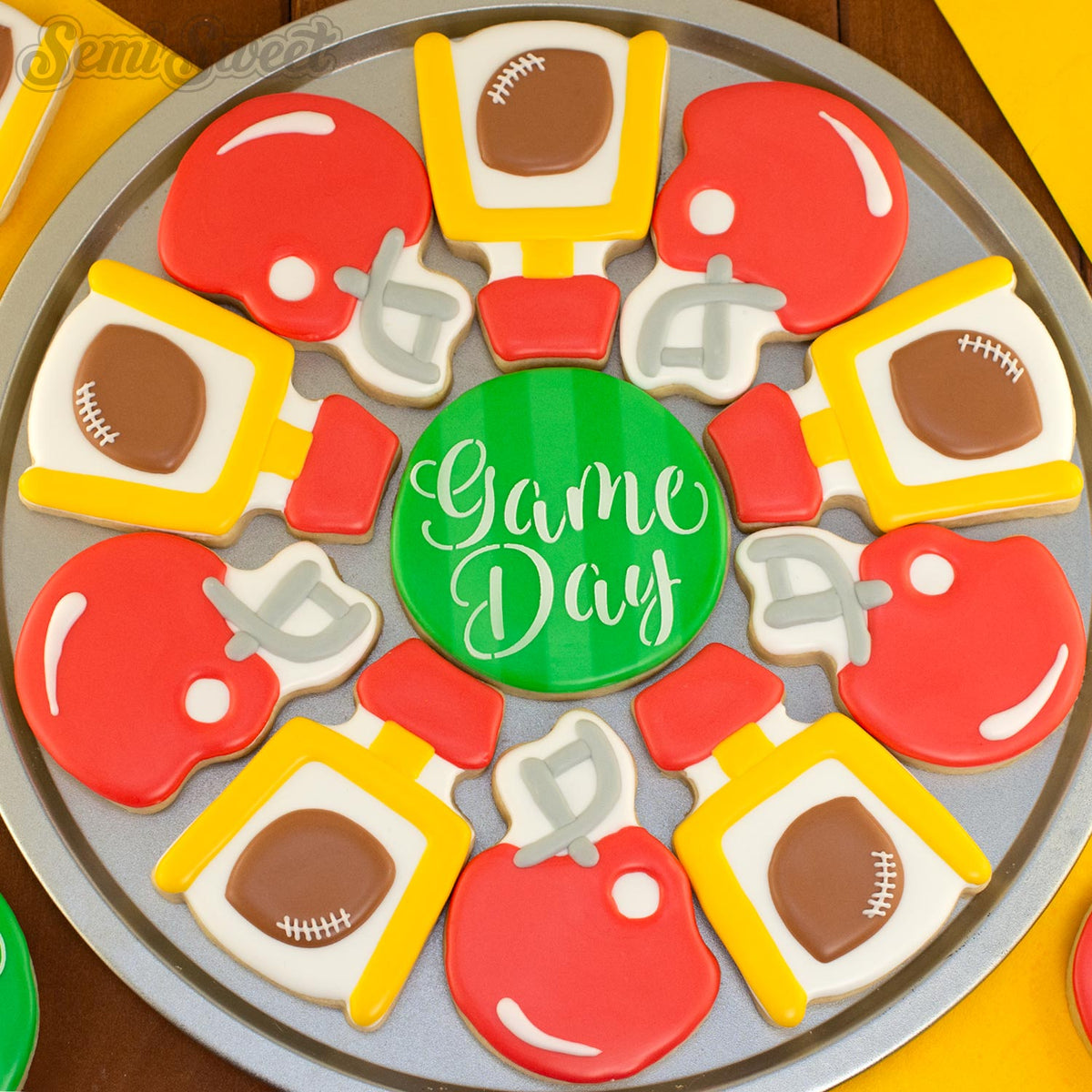 Football Helmet & Goal Post Platter Cookie Cutters