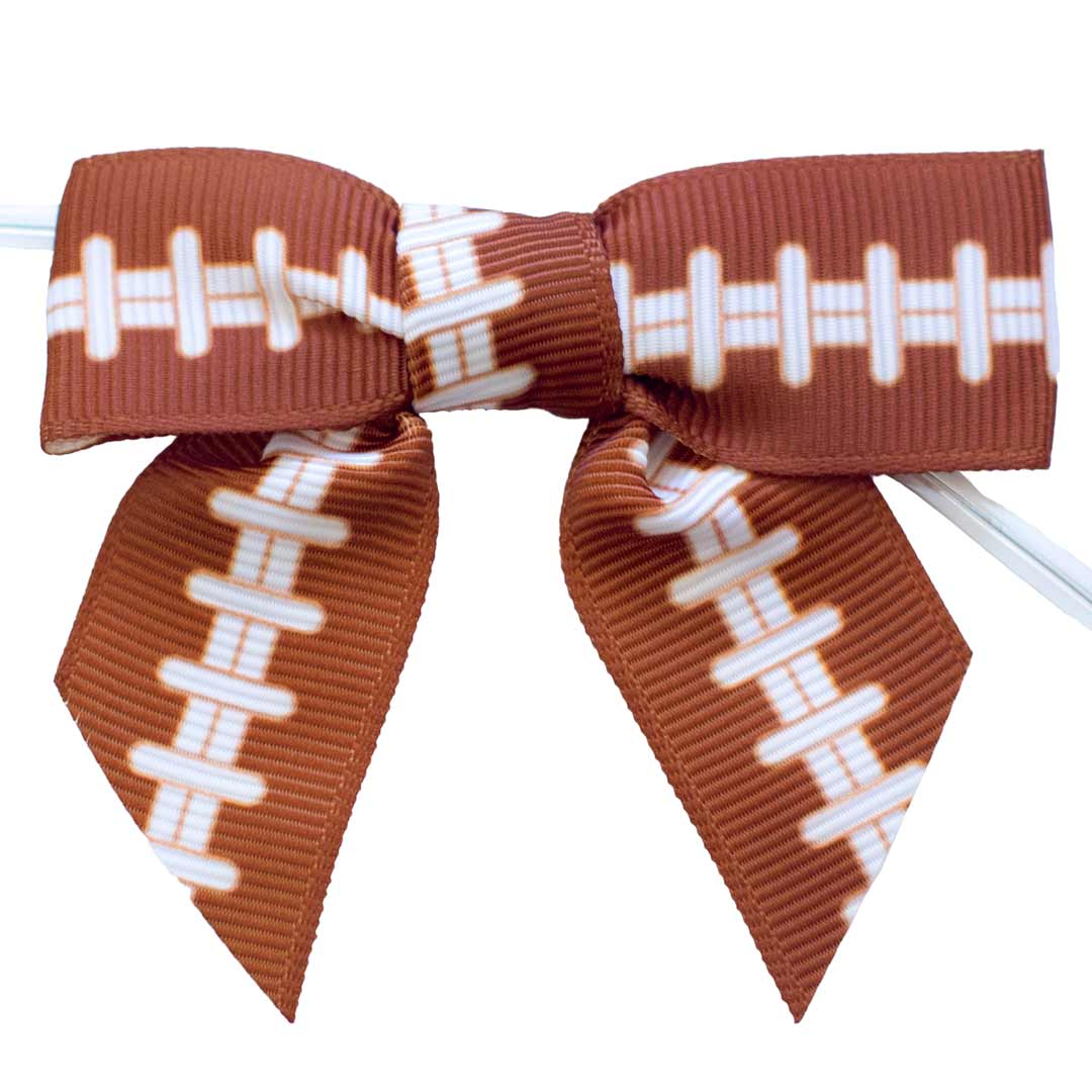 football grosgrain pre-tied bow with twist tie