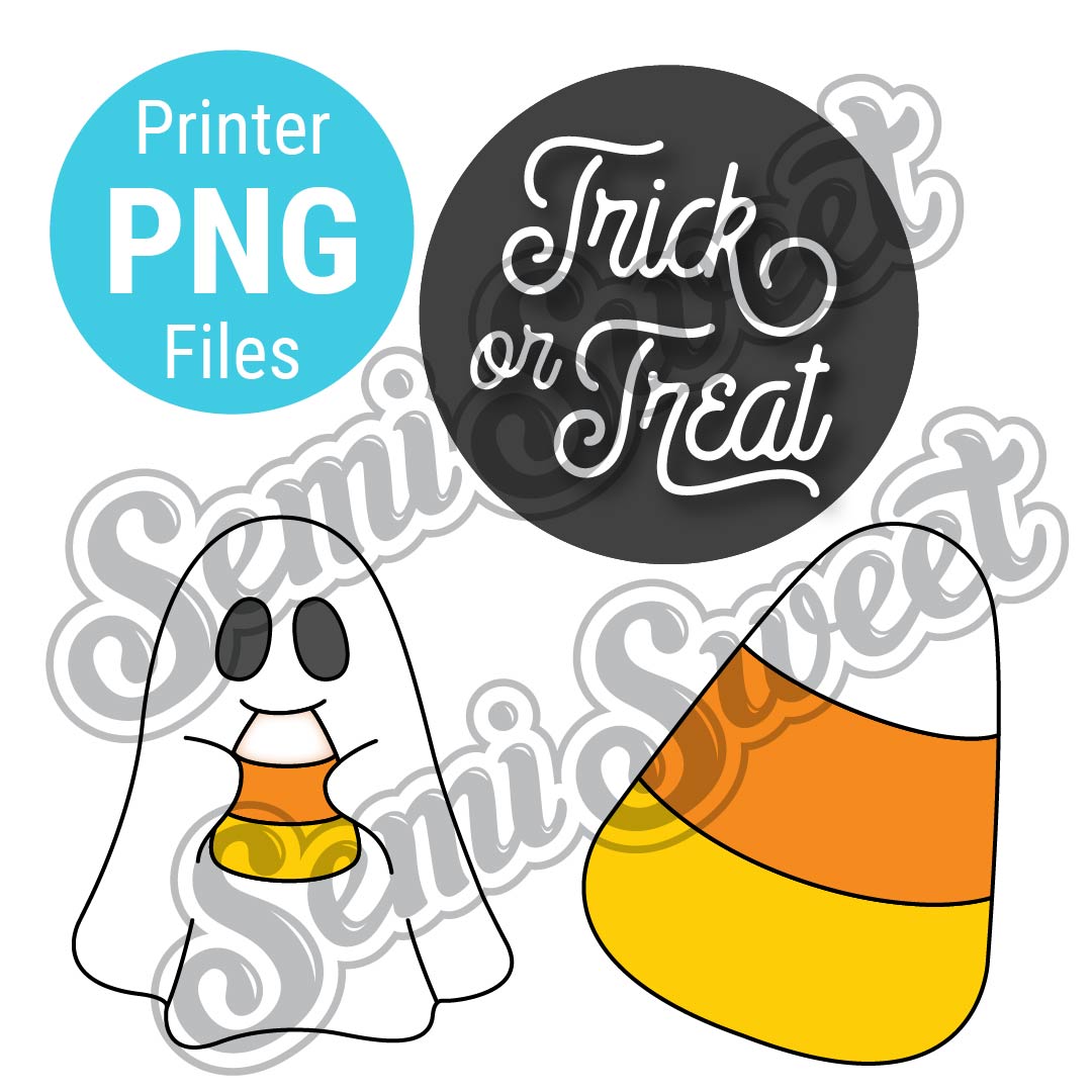 Ghost and Candy Corn Cookie Platter Set - PNG Images | Semi Sweet Designs