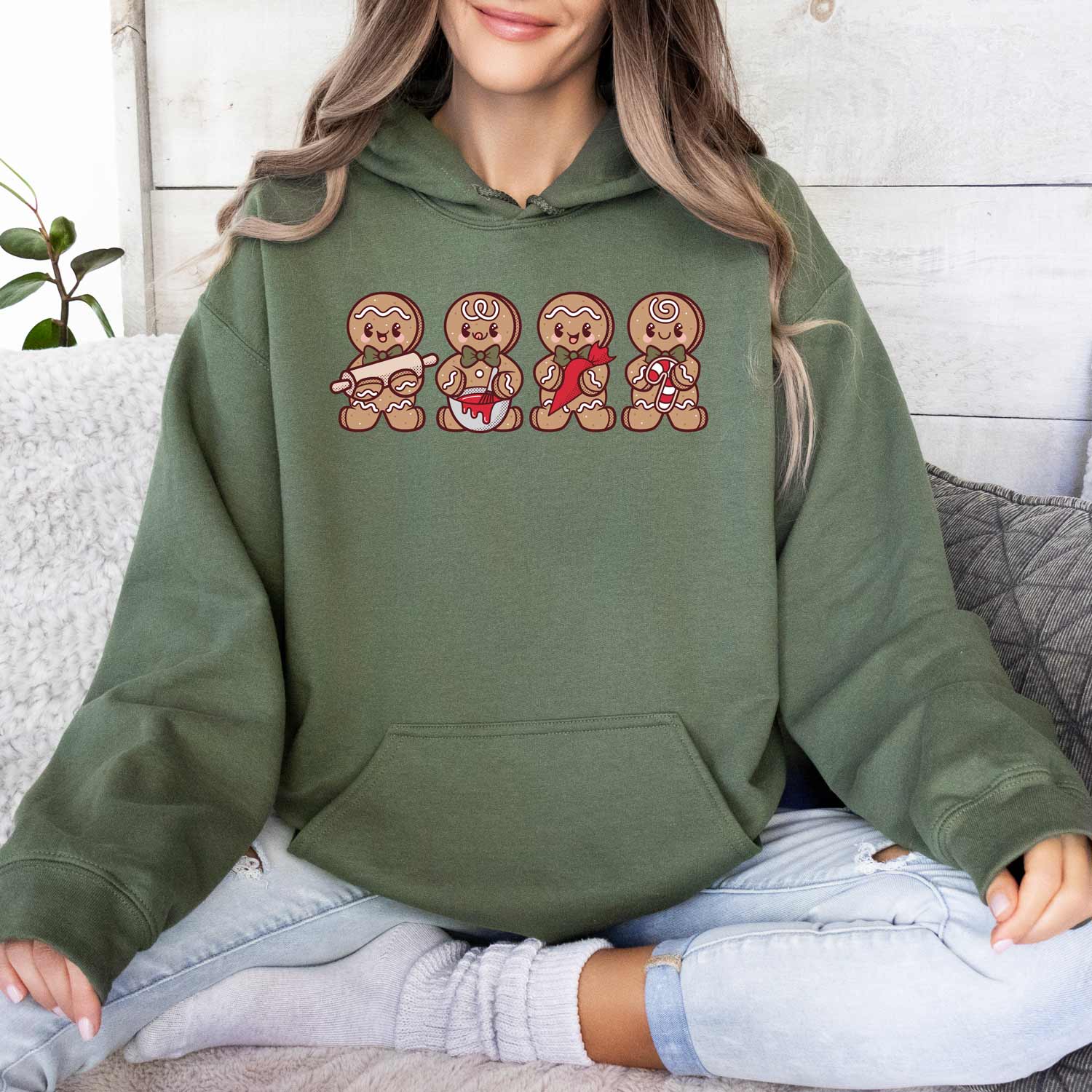 Cookie-Decorating Gingerbread Men Unisex Hoodie