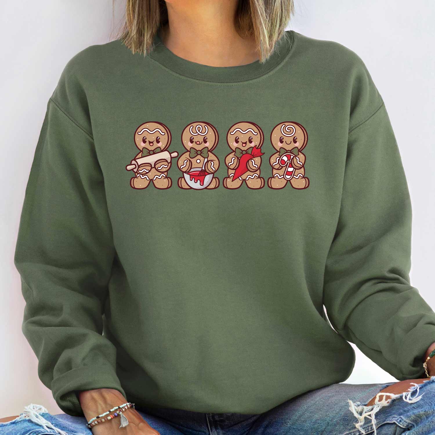 Cookie-Decorating Gingerbread Men Unisex Sweatshirt