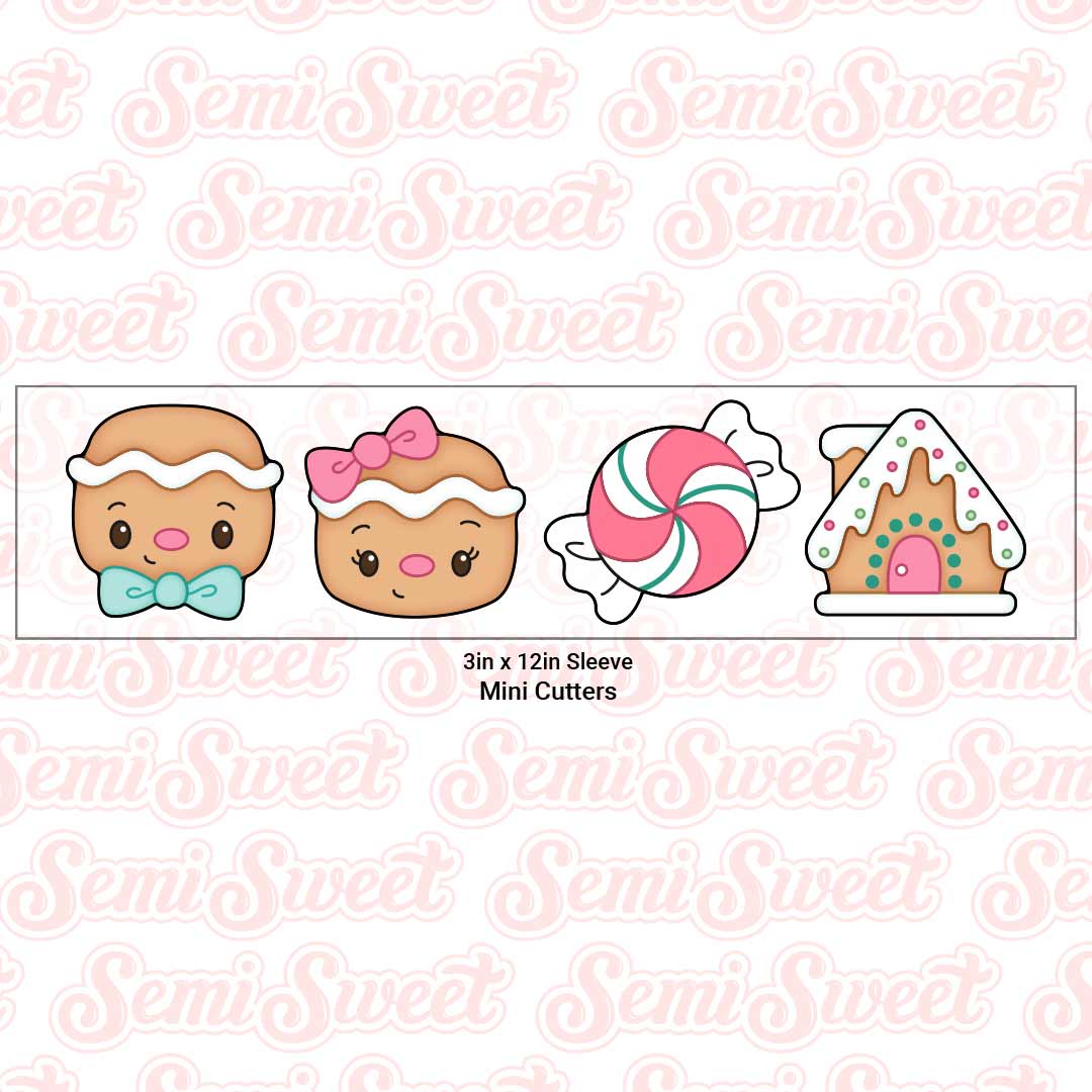 Gingerbread Mini Cookie Cutter Set in a food safe sleeve