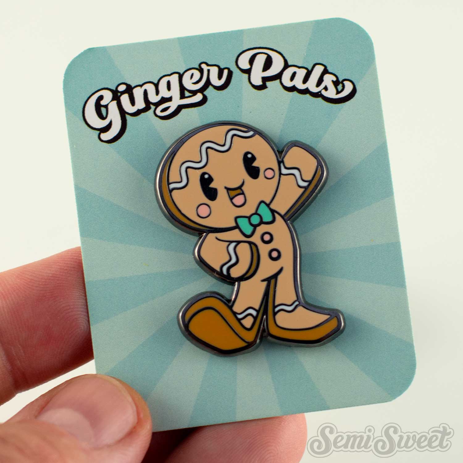 gingerbread man boy enamel pin